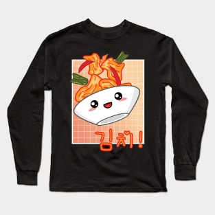 Cute Kawaii Kimchi Retro 90s Aesthetic Korean Food Lover Long Sleeve T-Shirt